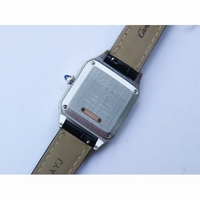 Cartier Santos SS/RG Two Tone Silver Dial Black Croco Strap Ronda Quartz