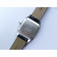 Cartier Santos SS/RG Two Tone Silver Dial Black Croco Strap Ronda Quartz
