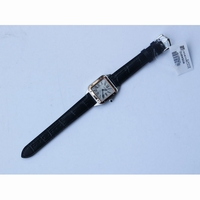 Cartier Santos SS/RG Two Tone Silver Dial Black Croco Strap Ronda Quartz