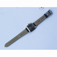 Cartier Santos SS/RG Two Tone Silver Dial Black Croco Strap Ronda Quartz