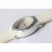 Happy Sports Ladies Ceramic White Dial Rubber Quartz