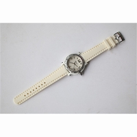 Happy Sports Ladies Ceramic White Dial Rubber Quartz