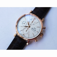 IWC Portofino Chrono RG White Dial Leather Strap A7750 ZF