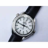 Planet Ocean Professional 42mm Dimond Bezel Black & White Dial Leather A8500