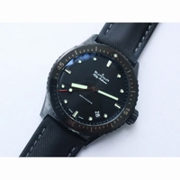 Fifty Fathoms Bathyscaphe Ceramic Black Dial Sail-Canvas Strap A1315 Free Rubber Strap ZF