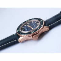 Fifty Fathoms RG Bright Blue Dial Blue Leather Strap A1315 ZF