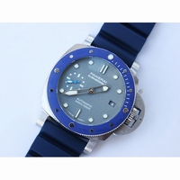 Pam 959 42mm Blue Ceramic Bezel Gray Dial Blue Rubber Strap P.9010 Clone VSF