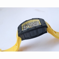 RM011-FM Chrono Forged Carbon Yellow Bezel Skeleton Dial Yellow Rubber Strap A7750
