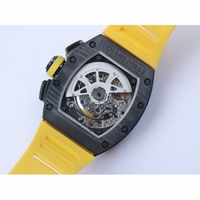 RM011-FM Chrono Forged Carbon Yellow Bezel Skeleton Dial Yellow Rubber Strap A7750