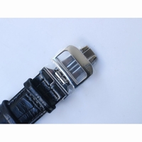 Reverso Two Face SS White Textured Dial Circle Sub Dial on Black Leather Strap OXF