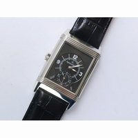 Reverso Two Face SS White Dial Circle Sub Dial on Black Leather Strap  OXF