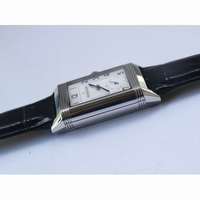 Reverso Two Face SS White Dial Circle Sub Dial on Black Leather Strap  OXF