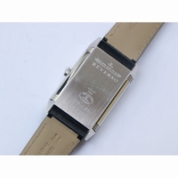 Reverso Two Face SS White Dial Circle Sub Dial on Black Leather Strap  OXF