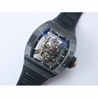 RM052 Skull Black Ceramic PVD Skeleton Dial Black Rubber Strap NH05A ZF