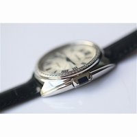 Cle de Cartier Diamond White Textured Dial Blue Marker Leather V6F MIYOTA9015