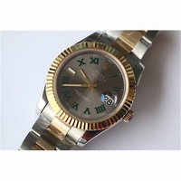Rolex DateJust II Oyster Fluted Full 18K Gold Wrapped Roman Grey Dial Bracelet BP