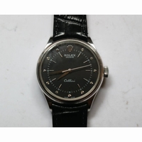 50509 Cellini Time SS/LE Black Dial Diamond Mark BP SA3132
