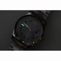 Rolex DateJust II Oyster Fluted Full 18K Gold Wrapped Roman Grey Dial Bracelet BP