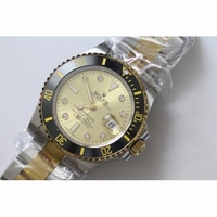Submariner 116613 LN Diamonds Markers Gold Dial Two Tone Bracelet A2836