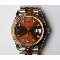 DateJust II  41mm 126331 Fluted Bezel Diamond Marks Brown Dial TT Jubilee Bracelet BP 
