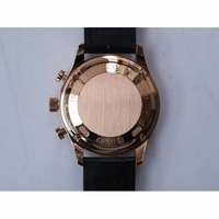 IWC Portuguese Chrono IW371415 RG Black Dial Gold Marker Leather
