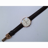 IWC Portuguese Chrono IW371480 RG Silver Dial Gold Marker Brown Leather