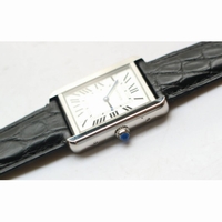 Tank Solo SS White Dial on Black Leather Strap Ronda Quartz
