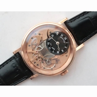 Tradition 7057BR/R9/9W6 RG Real PR 1:1 Best Edition Rose Gold Skeleton Dial on Black Leather Strap A507  SF