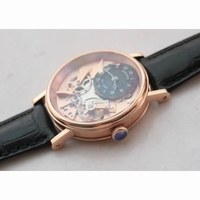 Tradition 7057BR/R9/9W6 RG Real PR 1:1 Best Edition Rose Gold Skeleton Dial on Black Leather Strap A507  SF