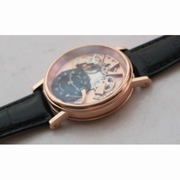 Tradition 7057BR/R9/9W6 RG Real PR 1:1 Best Edition Rose Gold Skeleton Dial on Black Leather Strap A507  SF