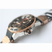 Maxi Marine Chronometer 200M Two Tone Black Dial Rubber