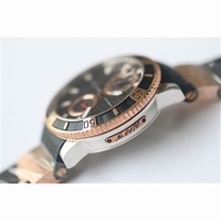 Maxi Marine Chronometer 200M Two Tone Black Dial Rubber