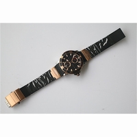 Maxi Marine Chronometer 200M Two Tone Black Dial Rubber