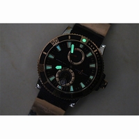 Maxi Marine Chronometer 200M Two Tone Black Dial Rubber