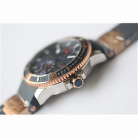 Maxi Marine Chronometer 200M Two Tone Blue Dial Rubber