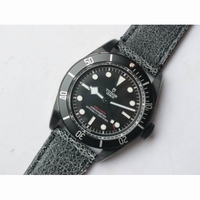 Heritage Black Bay Dark DLC 1:1 Best Edition Black Bezel on Distressed Leather Strap A2824 ZF