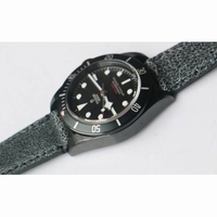 Heritage Black Bay Dark DLC 1:1 Best Edition Black Bezel on Distressed Leather Strap A2824 ZF