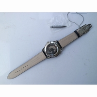 Polaris Geographic Blue Textured Dial Black Leather Strap A936 ZF