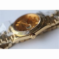 Rolex Day-Date Oyster Fluted YG Roman Markers Bracelet BP SW