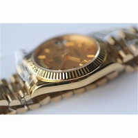Rolex Day-Date Oyster Fluted YG Roman Markers Bracelet BP SW