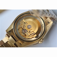 Rolex Day-Date Oyster Fluted YG Stick Markers Lattice Dial Bracelet BP SW