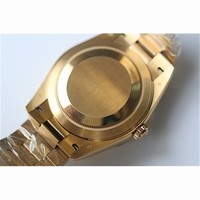 Rolex Day-Date Oyster Fluted YG Stick Markers Lattice Dial Bracelet BP SW