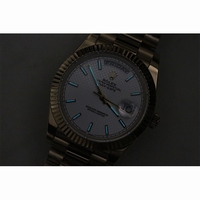Rolex Day-Date Oyster Fluted YG Stick Markers Lattice Dial Bracelet BP SW