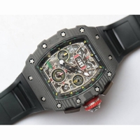 RM11-03 Chrono PVD Forged Carbon Bezel and Caseback Skeleton Dial Rubber Strap A7750