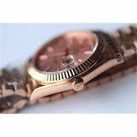 Rolex Day-Date Oyster Fluted RG Stick Markers Texture Pink Dial Bracelet BP SW