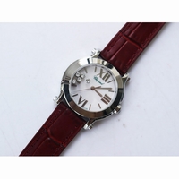 Happy Sport 30mm MOP Dial Red Leather Strap Swiss ETA 955.112 ZF