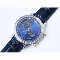 6104P Moon Diamond Bezel Blue Dial Blue Leather Strap A240 AIF