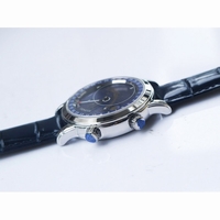 6104P Moon Diamond Bezel Blue Dial Blue Leather Strap A240 AIF