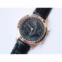 6104P Moon RG Diamond Bezel Blue Dial Leather Strap A240 AIF
