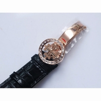 6104P Moon RG Diamond Bezel Blue Dial Leather Strap A240 AIF